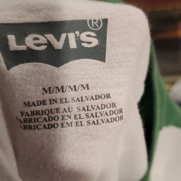 Levi's long sleeve t-shirt, cream and green, M - Picture 5 of 5